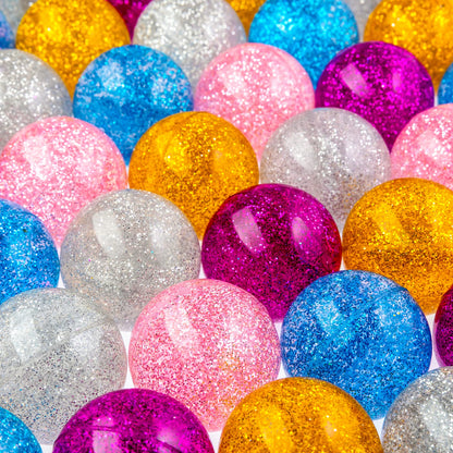 Bouncy Balls - Glitter Bounce Balls Bulk - Party Favors - Rubber Balls for Kids - Large Bouncy Ball 45 mm - Super Bouncy Balls Gift for Kids