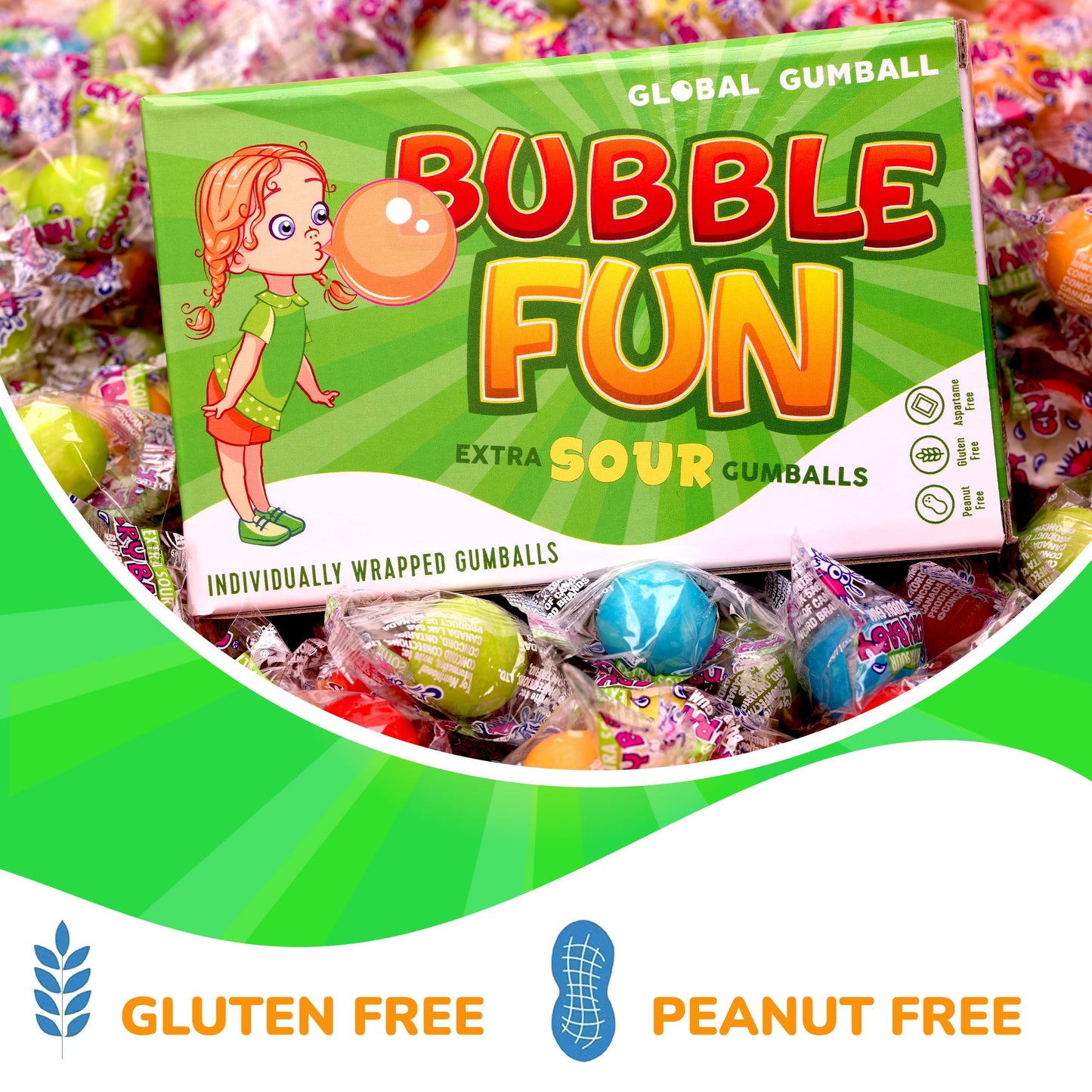 Gumballs for Kids - Assorted Chewing Gum Balls Individually Wrapped Gumballs - 8 Oz Gift Box - Chewing Bubble Gum for Kids - Colored Gum Balls