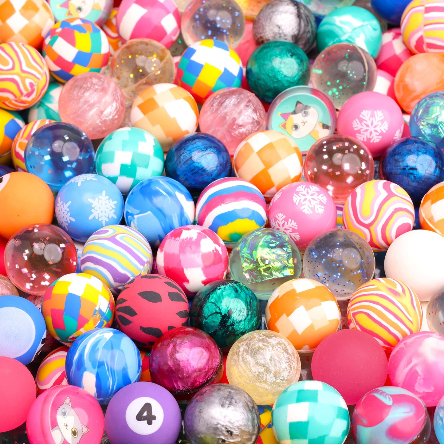 Bouncy Balls - 12 Bouncing Balls Assorted Pack - 3 Sizes: 45mm, 32mm and 25mm - Mini Bouncy Balls for Kids