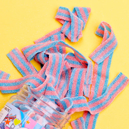 Sour Belts Candy - Candy Sour Strips - 0.55 Lb Jar of Sour Strips Candy - Sour Rainbow Belts- Peanut Free - Great as Movie Theater Candy for Kids