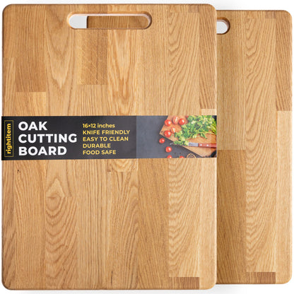 16x12 Inches Large Wood Cutting Board - Oak Cutting Board with Handle - Steak Board - Fruit Cutting Board - Real Wood Cutting Board - Chopping Board